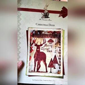 Christmas Deer Lrg Cross Stitch Pattern By The Primitive Hare 2022 Design